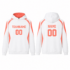 White and Coral Colorblock Hooded Sweatshirt