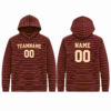 Maroon and Gold Striped Pullover Hoodie