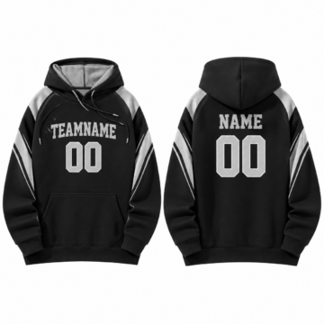 Black and Silver Pullover Hoodie