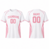 White and Pink Crew Neck Graphic T-Shirt