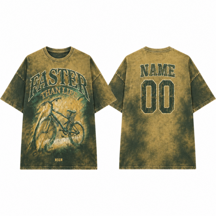 Gold and Forest Green Graphic T-Shirt