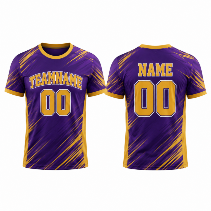 Gold and Purple Crew Neck T-Shirt