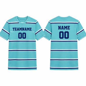 Turquoise and Navy Colorblock Crew Neck T-Shirt