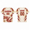 Gold and Red Color Block Crew Neck T-Shirt