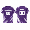 Purple and White Color Block Crew Neck T-Shirt